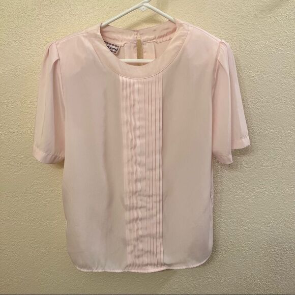 Westbound Short Sleeve Ruffle Front Lite Blouse Size 8 - Picture 1 of 5